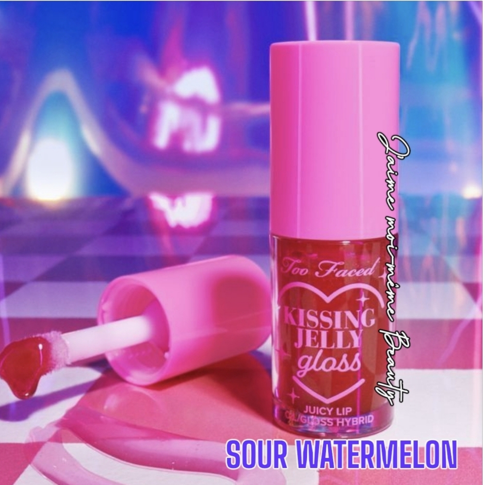 Too Faced Kissing Jelly Lip Oil Gloss - Sour Watermelon (Translucent Cherry Red)